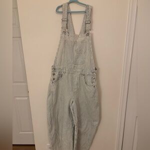 Free People Striped Jumpsuit in Black and White